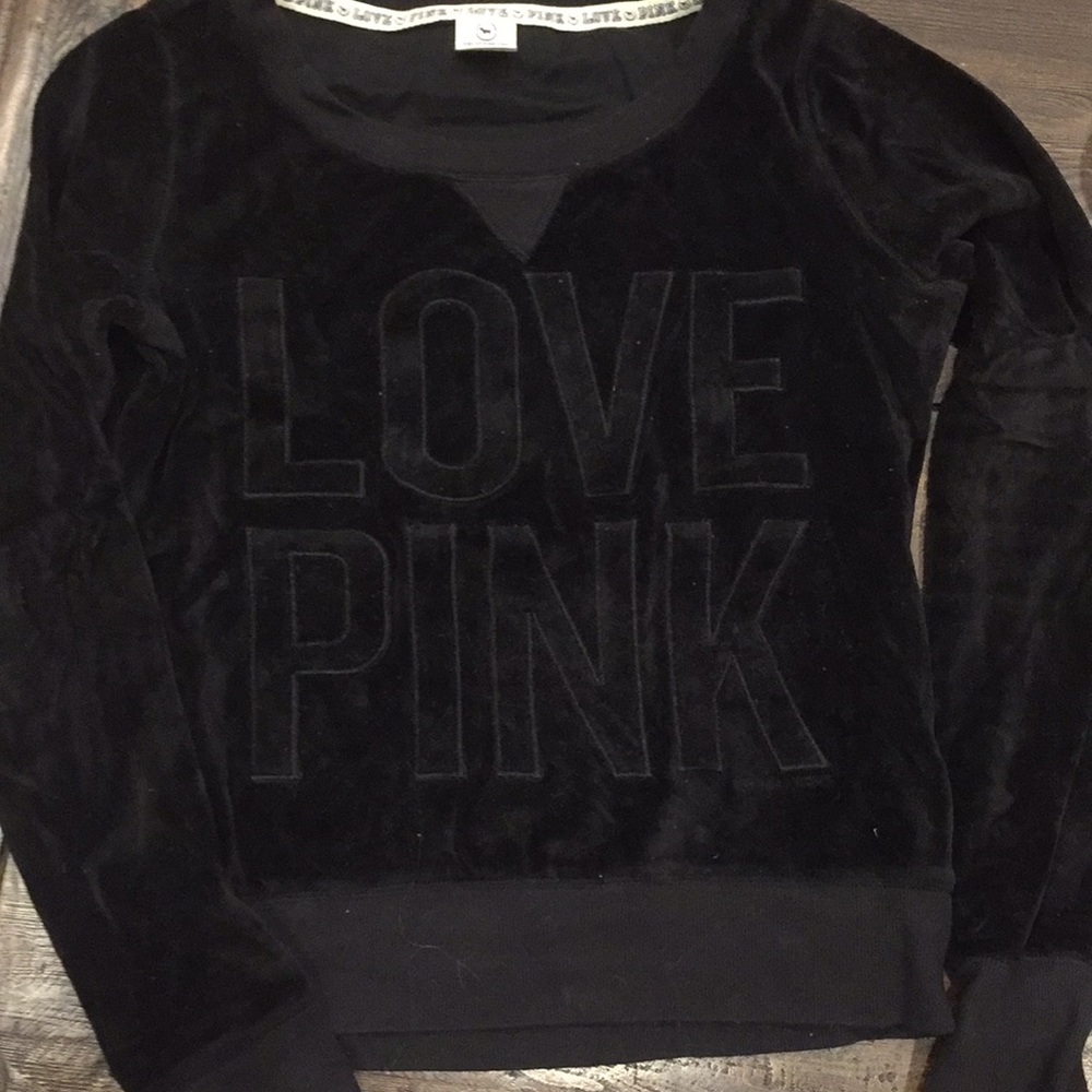 Black velour Victoria's Secret sweater